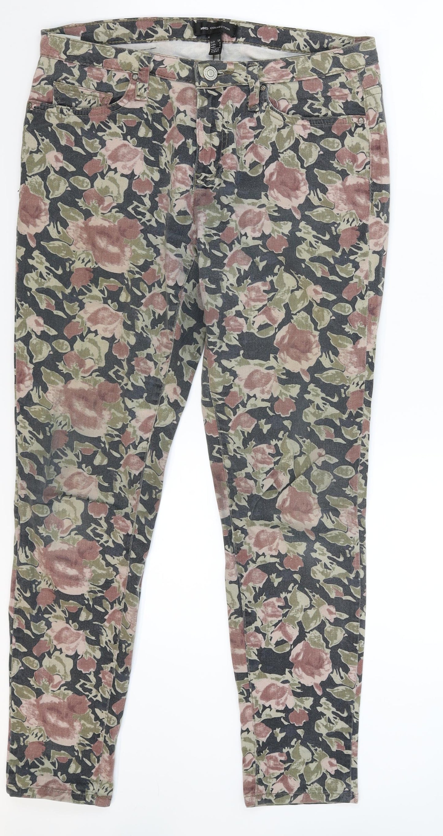 Mango Womens Multicoloured Floral Denim Jegging Jeans Size 10 L27 in