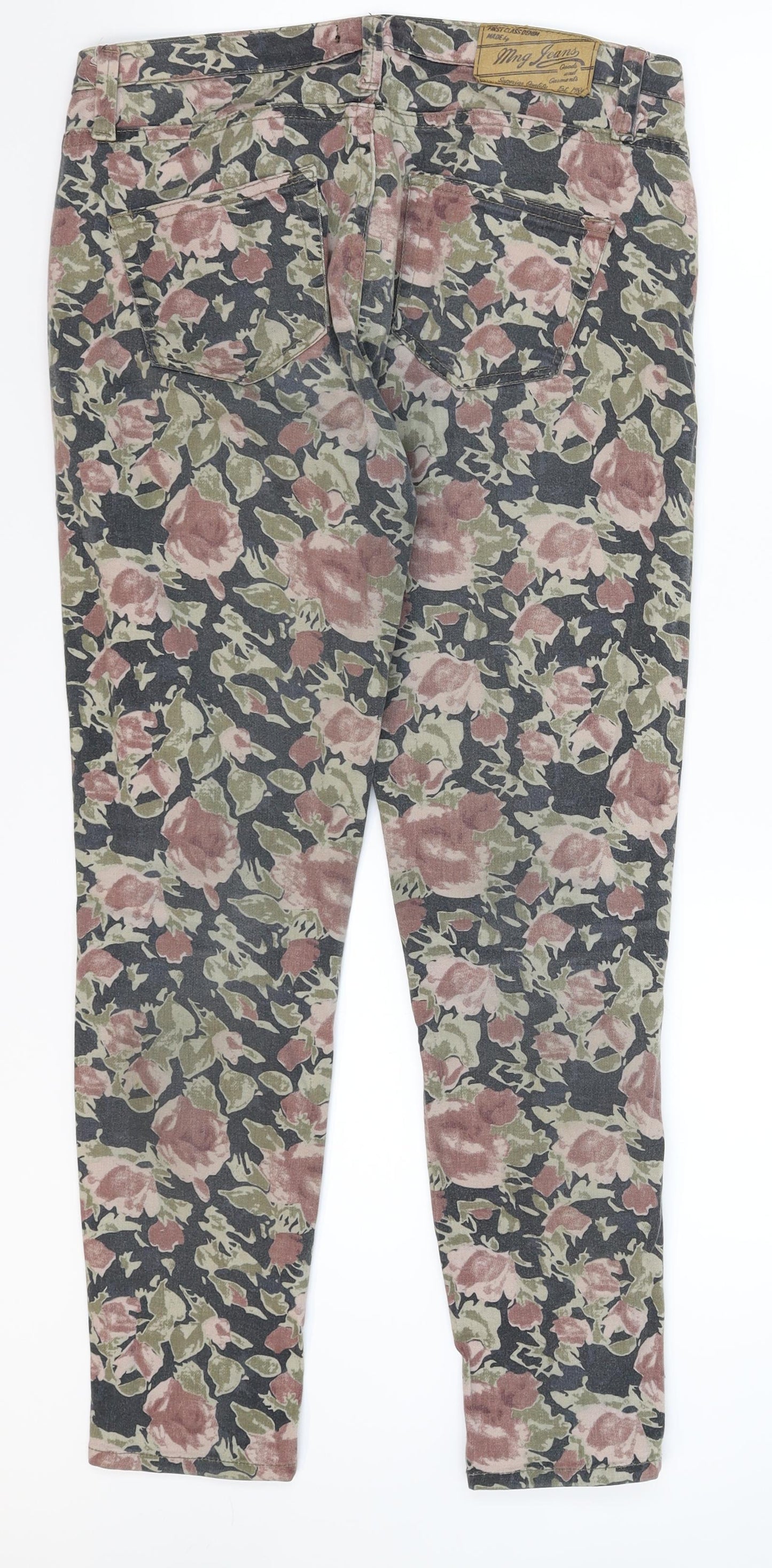 Mango Womens Multicoloured Floral Denim Jegging Jeans Size 10 L27 in