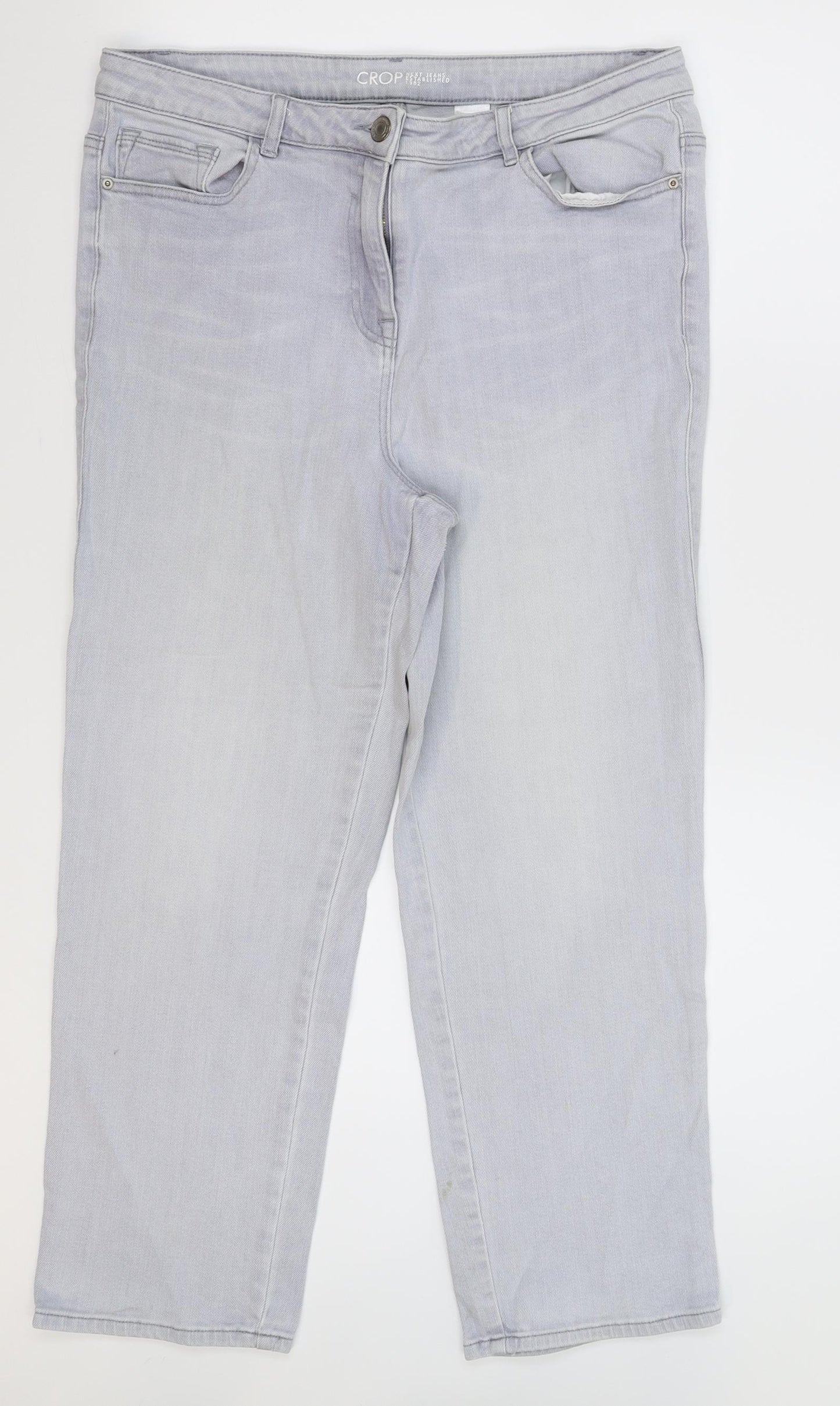 NEXT Womens Grey  Denim Cropped Jeans Size 16 L25 in