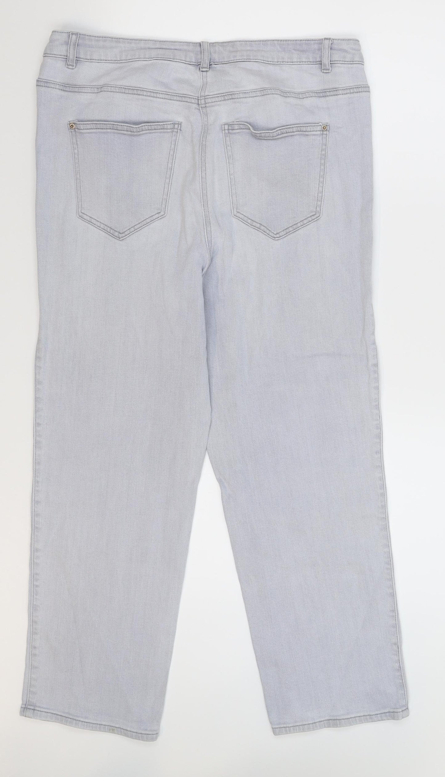 NEXT Womens Grey  Denim Cropped Jeans Size 16 L25 in