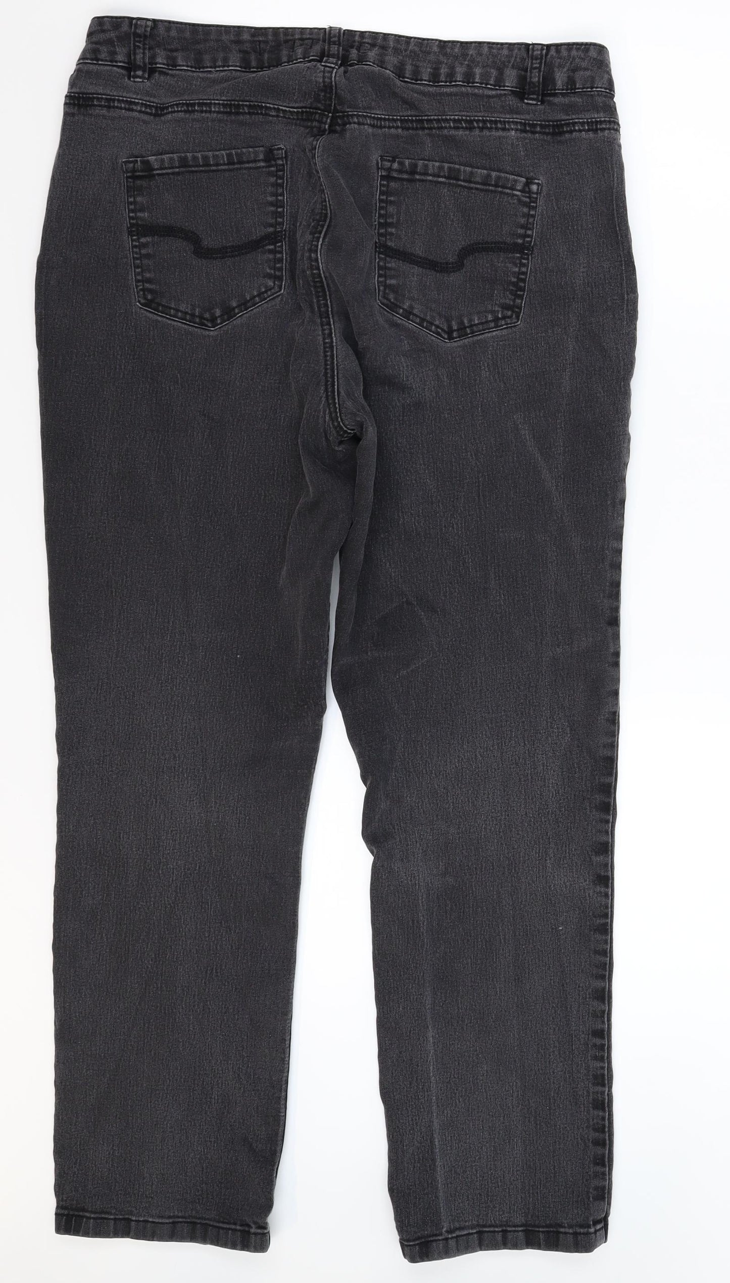 TU Womens Black  Denim Straight Jeans Size 16 L28 in