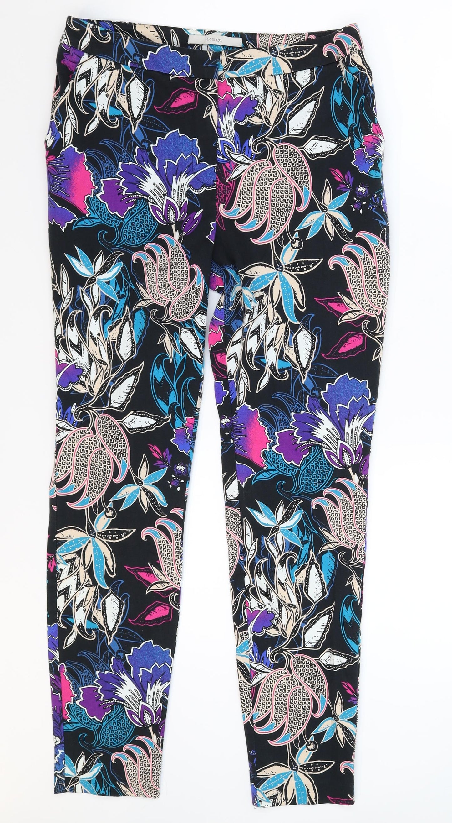 George Womens Multicoloured Floral  Trousers  Size 8 L27 in