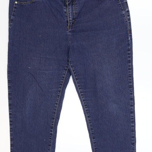 Per Una Womens Blue  Denim Cropped Jeans Size 16 L21 in