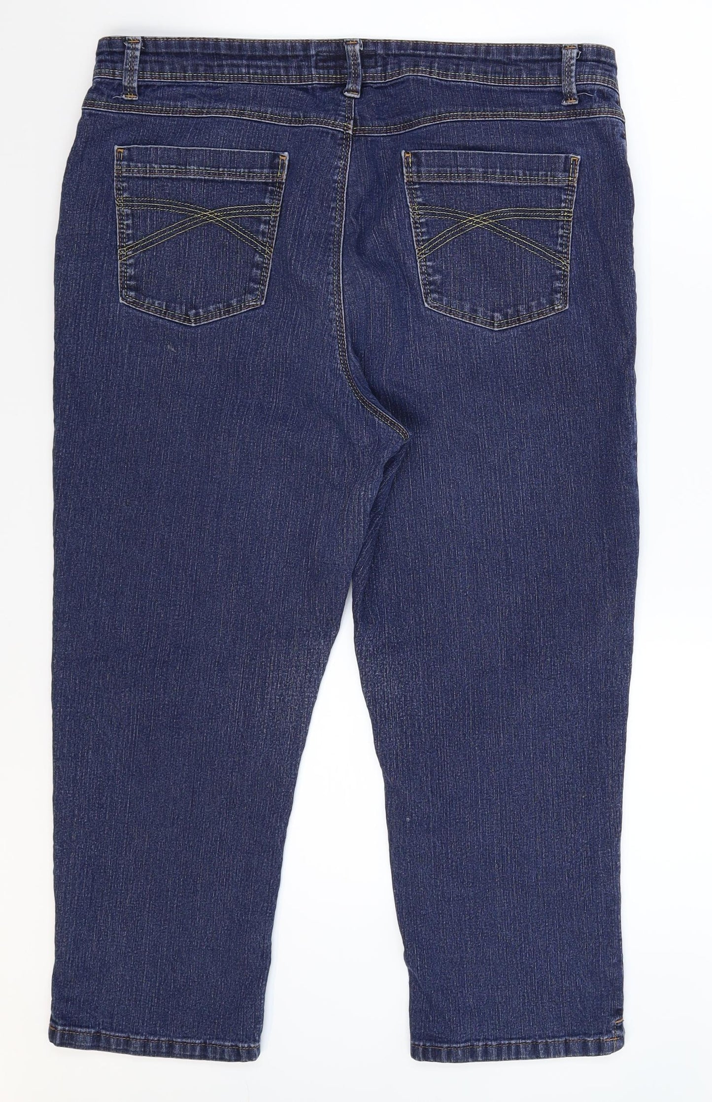 Per Una Womens Blue  Denim Cropped Jeans Size 16 L21 in
