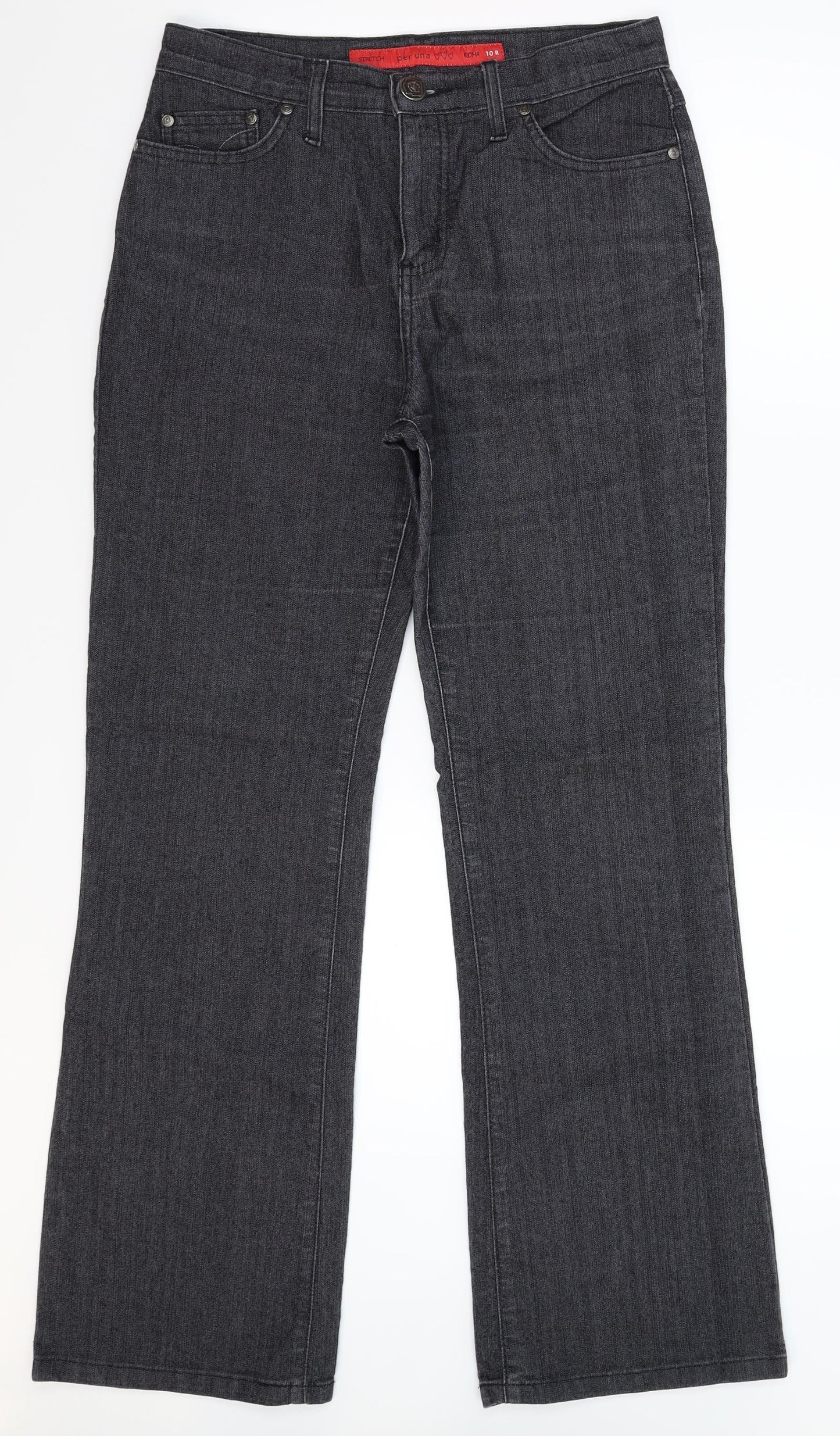 Per Una Womens Black  Denim Bootcut Jeans Size 10 L30 in