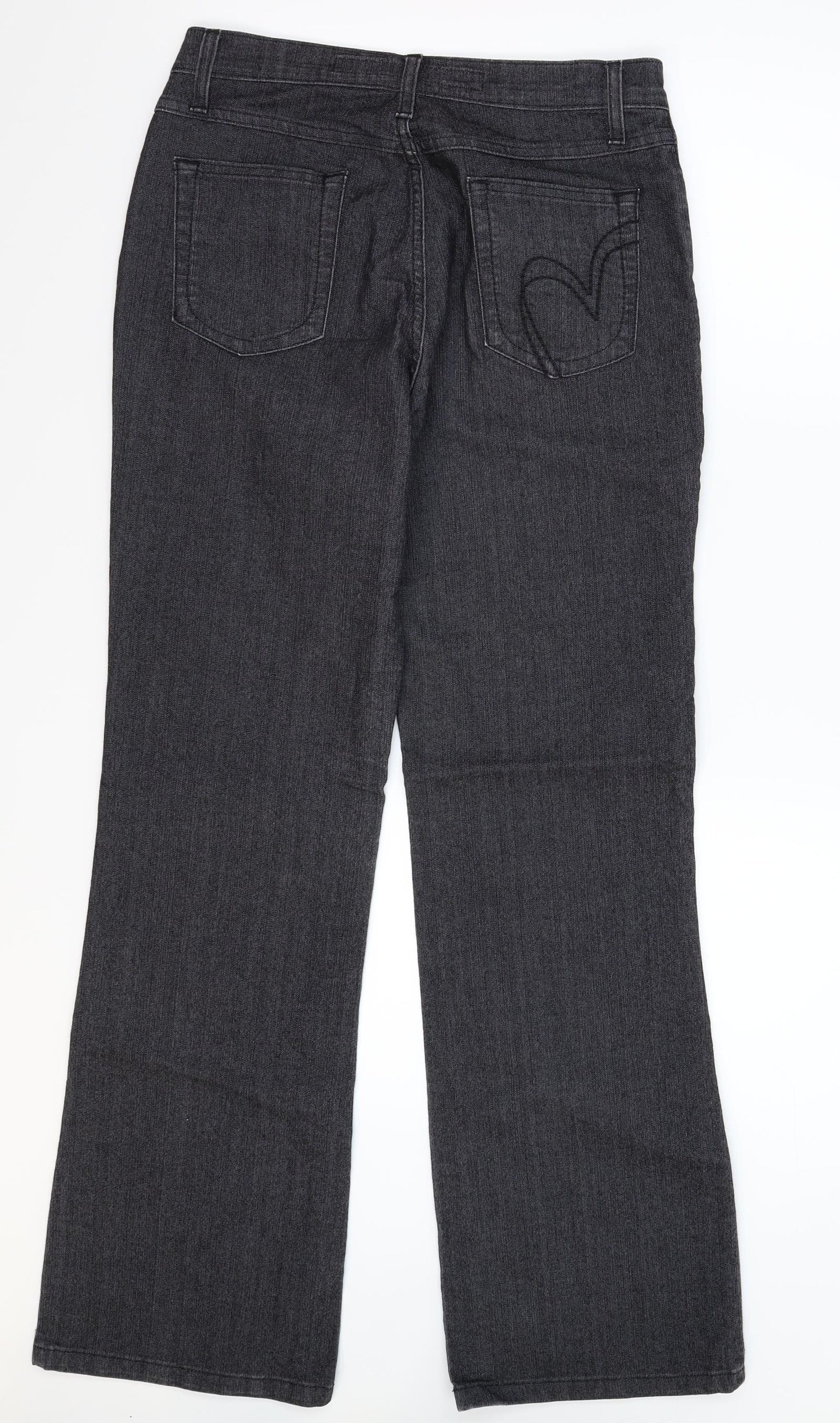 Per Una Womens Black  Denim Bootcut Jeans Size 10 L30 in