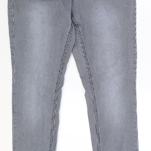 TU Womens Blue Striped Denim Skinny Jeans Size 12 L31 in