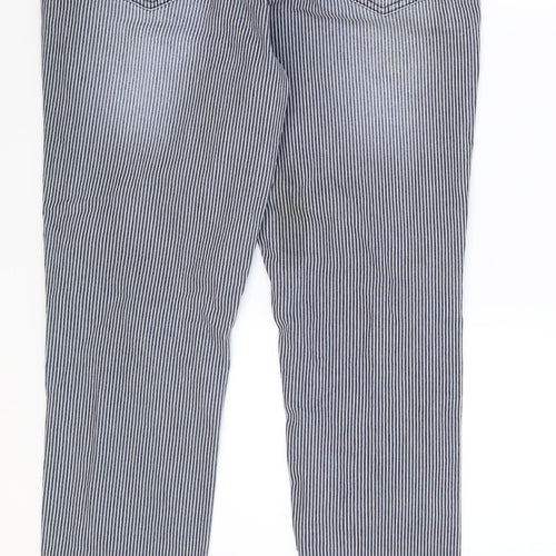 TU Womens Blue Striped Denim Skinny Jeans Size 12 L31 in
