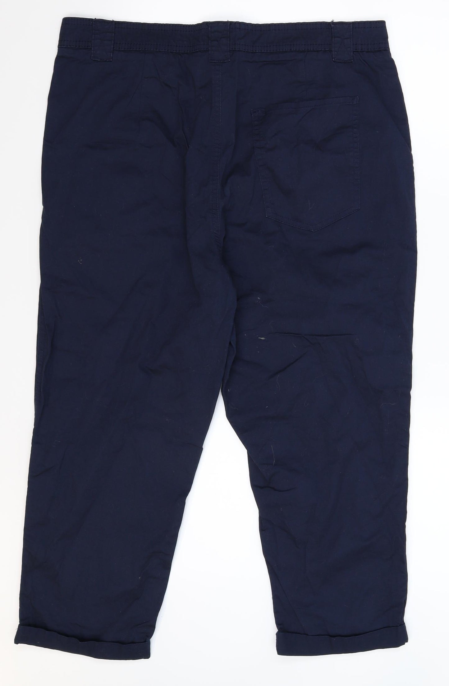 F&F Womens Blue   Cropped Trousers Size 16 L21 in