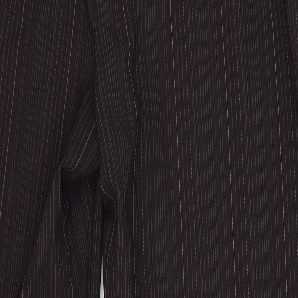 NEXT Womens Brown Striped  Cropped Trousers Size 12 L24 in