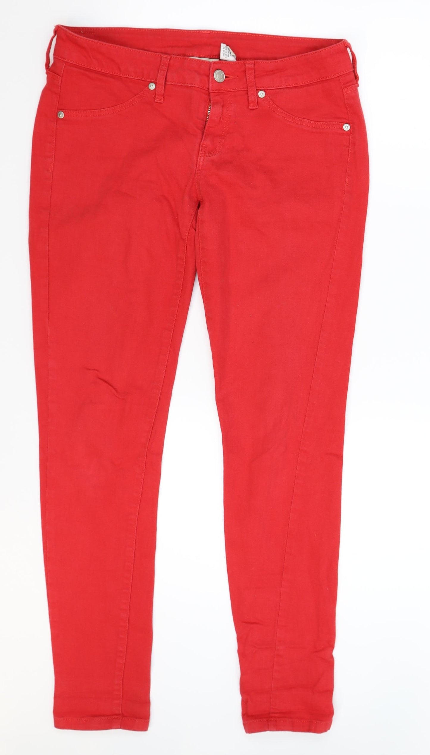 Mango Womens Red  Denim Jegging Jeans Size 12 L29 in