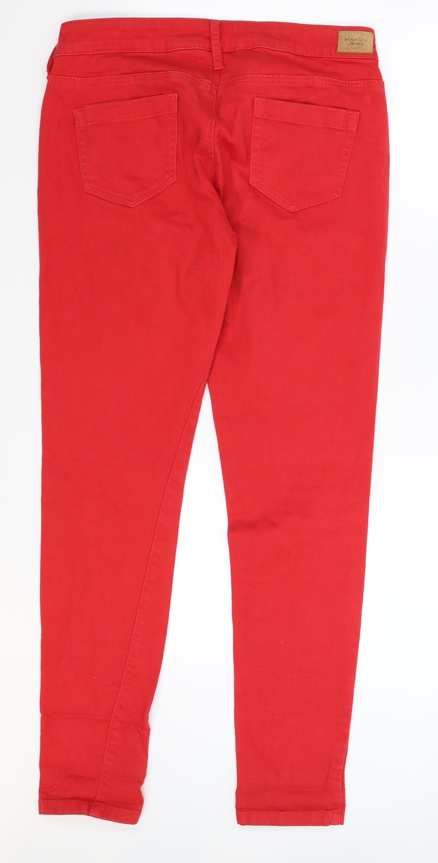 Mango Womens Red  Denim Jegging Jeans Size 12 L29 in