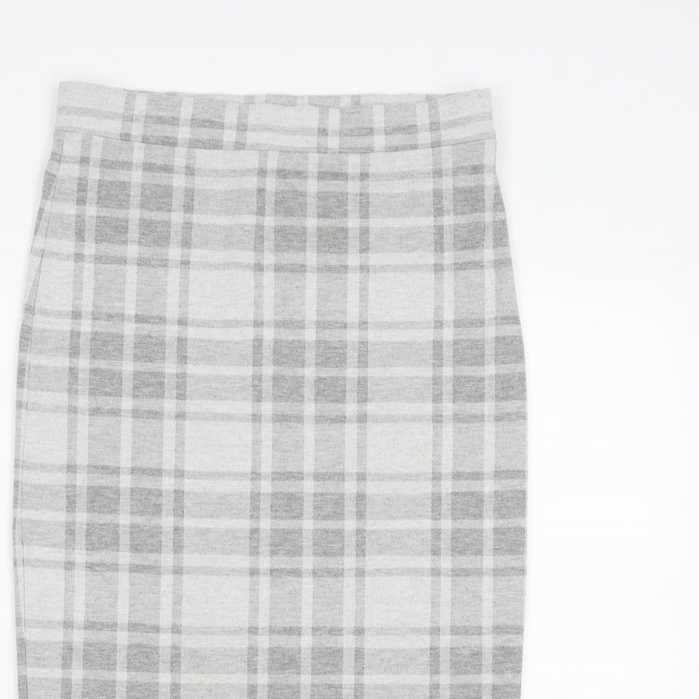 River Island Womens Grey Check  Straight & Pencil Skirt Size 12
