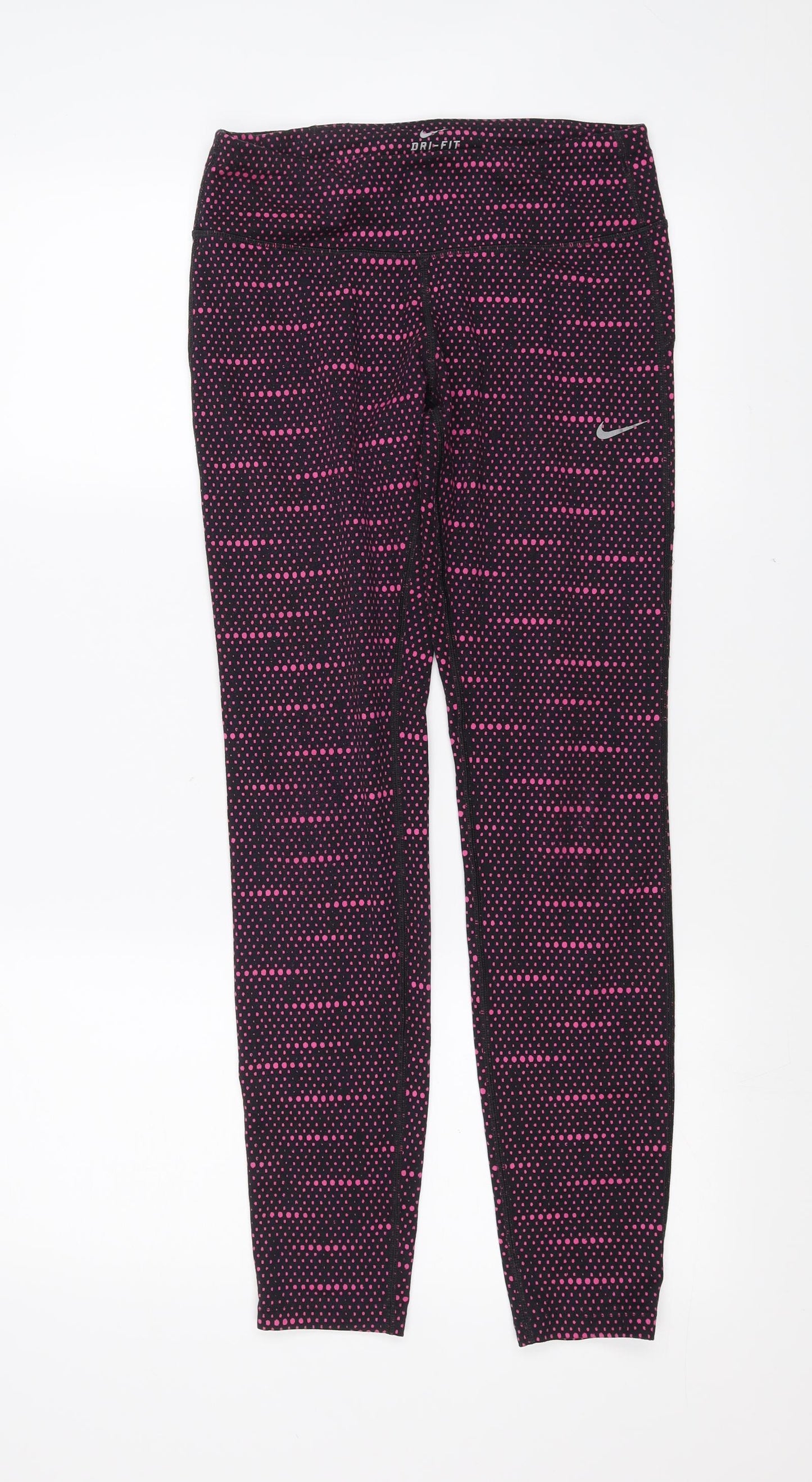 Nike Womens Pink Geometric  Compression Leggings Size S L30 in