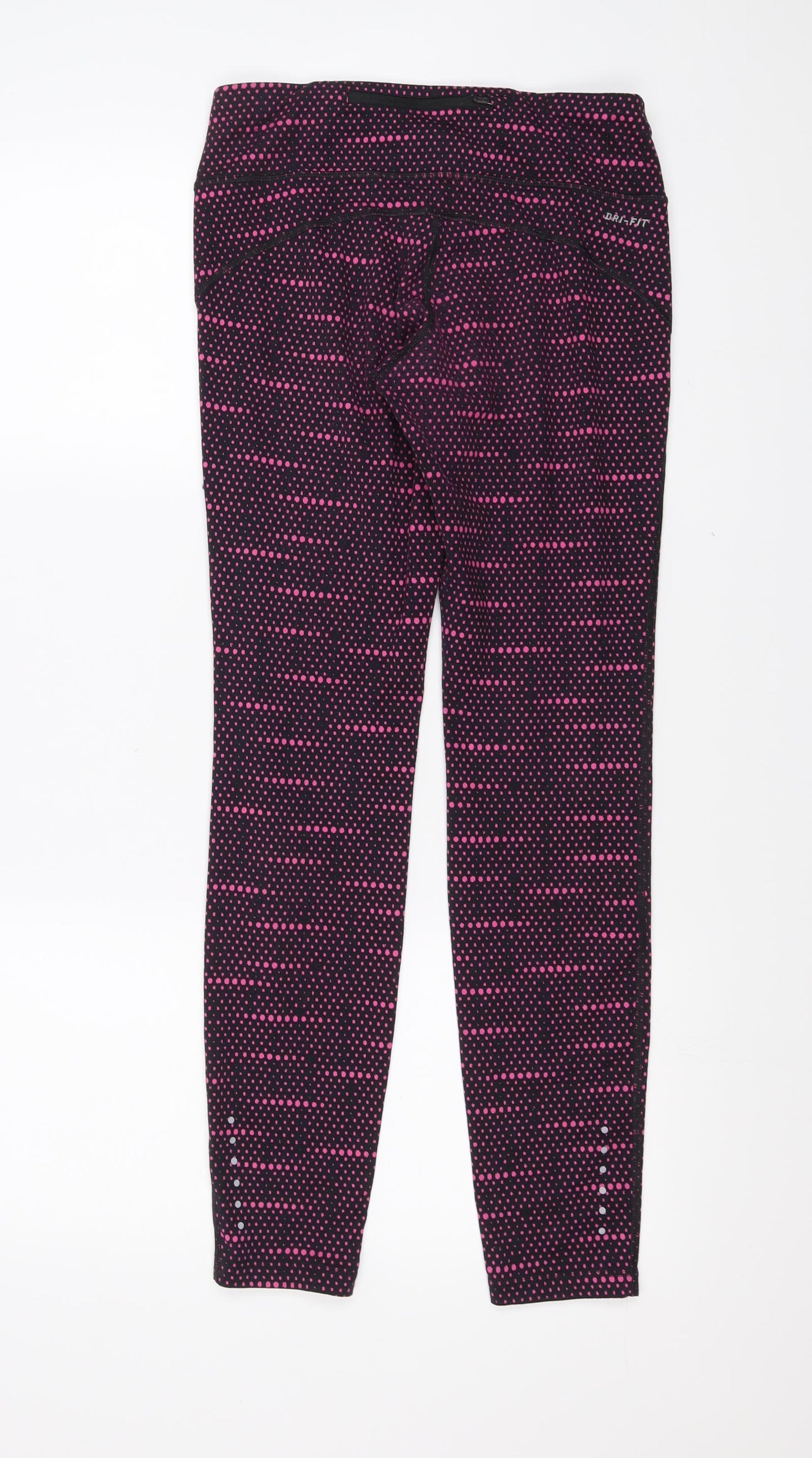 Nike Womens Pink Geometric  Compression Leggings Size S L30 in