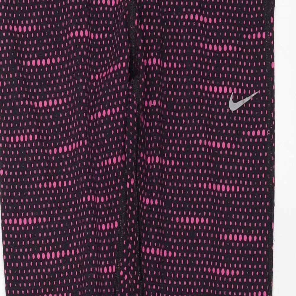 Nike Womens Pink Geometric  Compression Leggings Size S L30 in