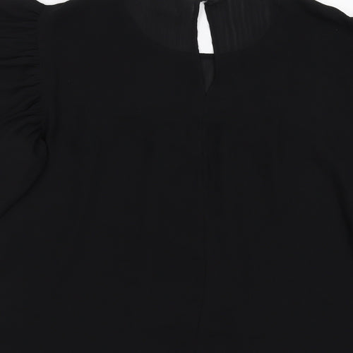 H&M Womens Black   Basic Blouse Size 10  - Sheer