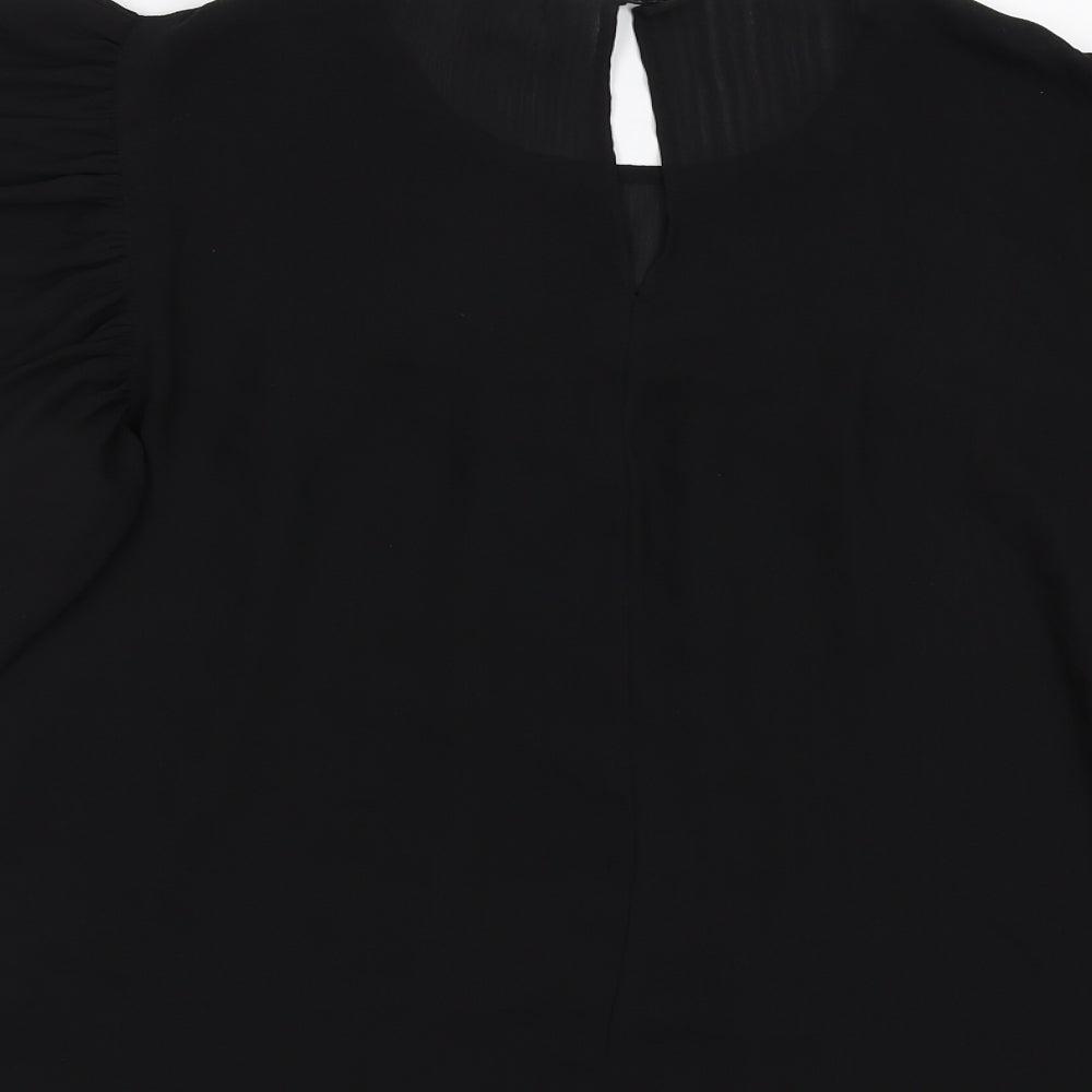 H&M Womens Black   Basic Blouse Size 10  - Sheer
