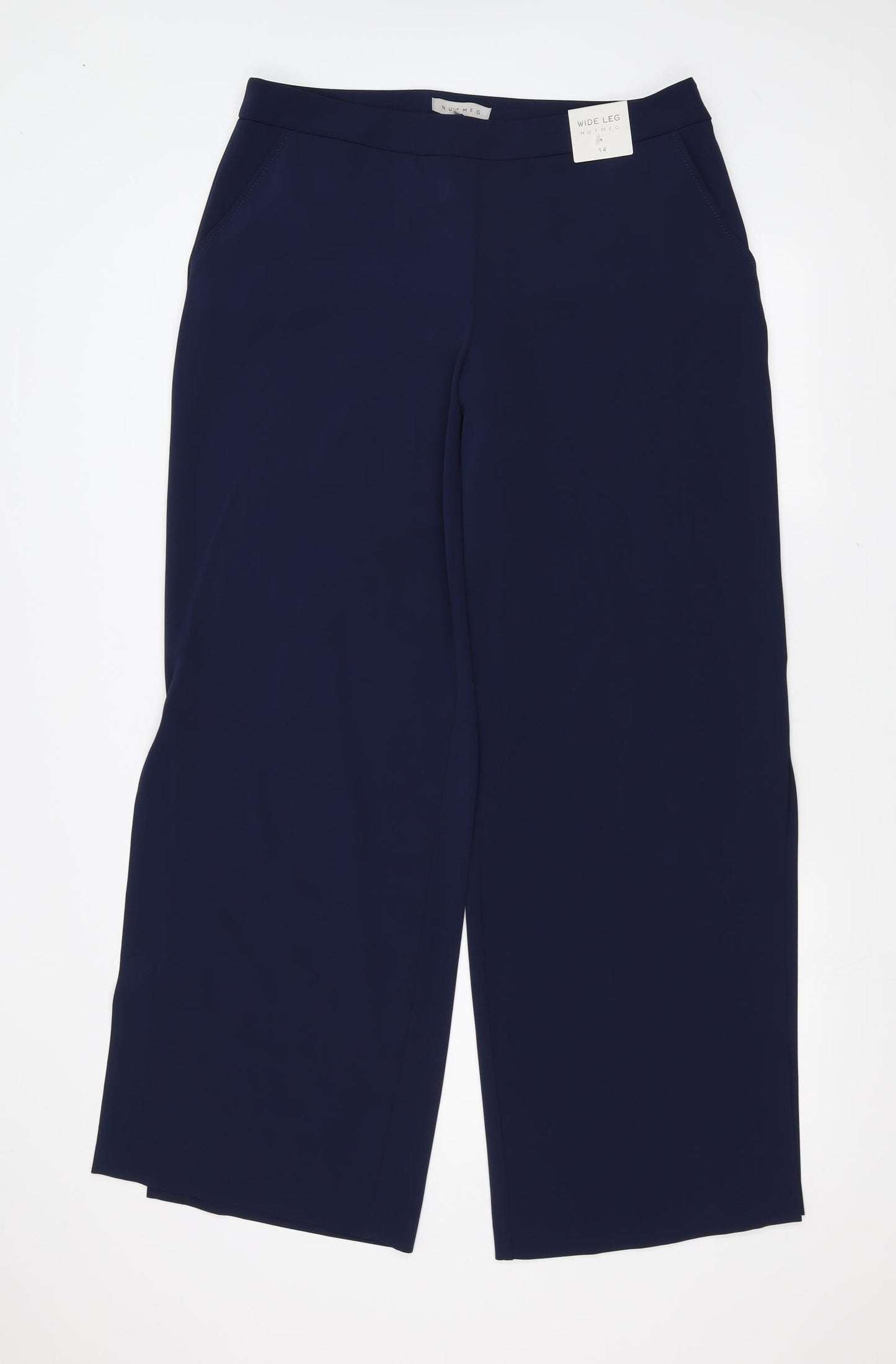Nutmeg Womens Blue   Trousers  Size 14 L32 in - split leg