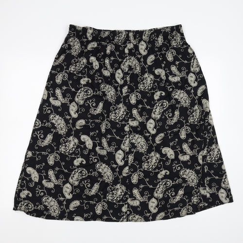 Marks and Spencer Womens Black Paisley  Mini Skirt Size 20