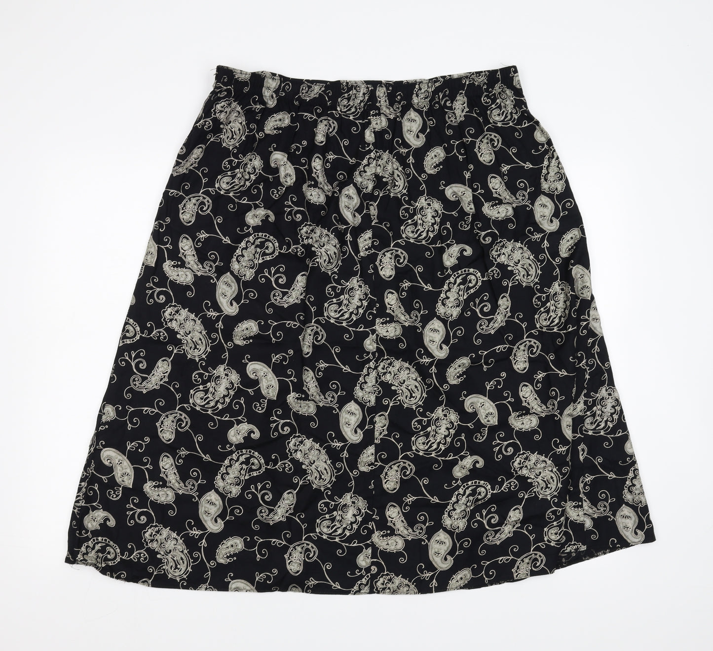 Marks and Spencer Womens Black Paisley  Mini Skirt Size 20
