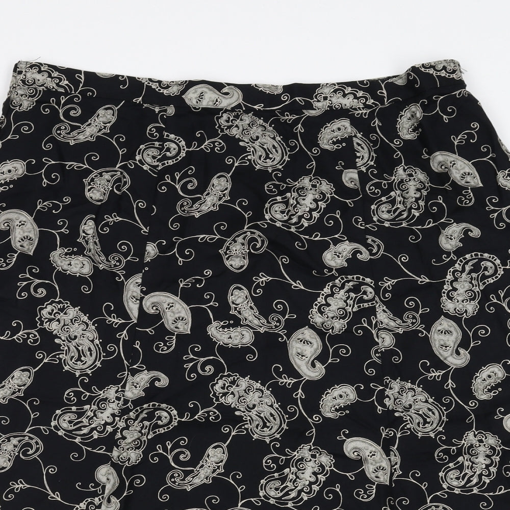 Marks and Spencer Womens Black Paisley  Mini Skirt Size 20