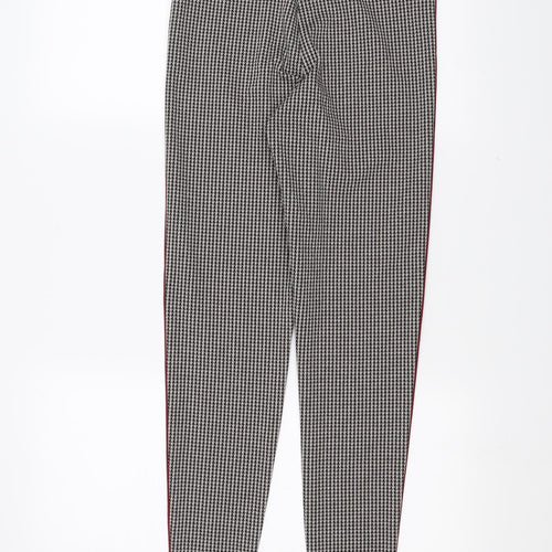 Marks and Spencer Womens Black Houndstooth  Carrot Leggings Size 8 L27 in - short Leg