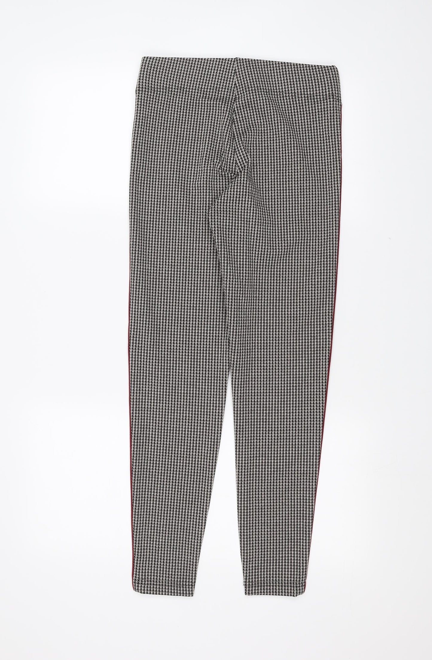 Marks and Spencer Womens Black Houndstooth  Carrot Leggings Size 8 L27 in - short Leg