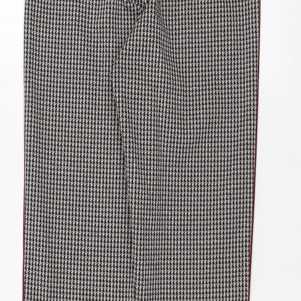 Marks and Spencer Womens Black Houndstooth  Carrot Leggings Size 8 L27 in - short Leg