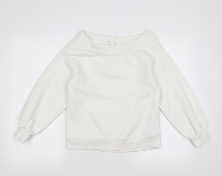 H&M Womens White Pullover Sweatshirt Size S