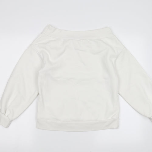 H&M Womens White   Pullover Sweatshirt Size S