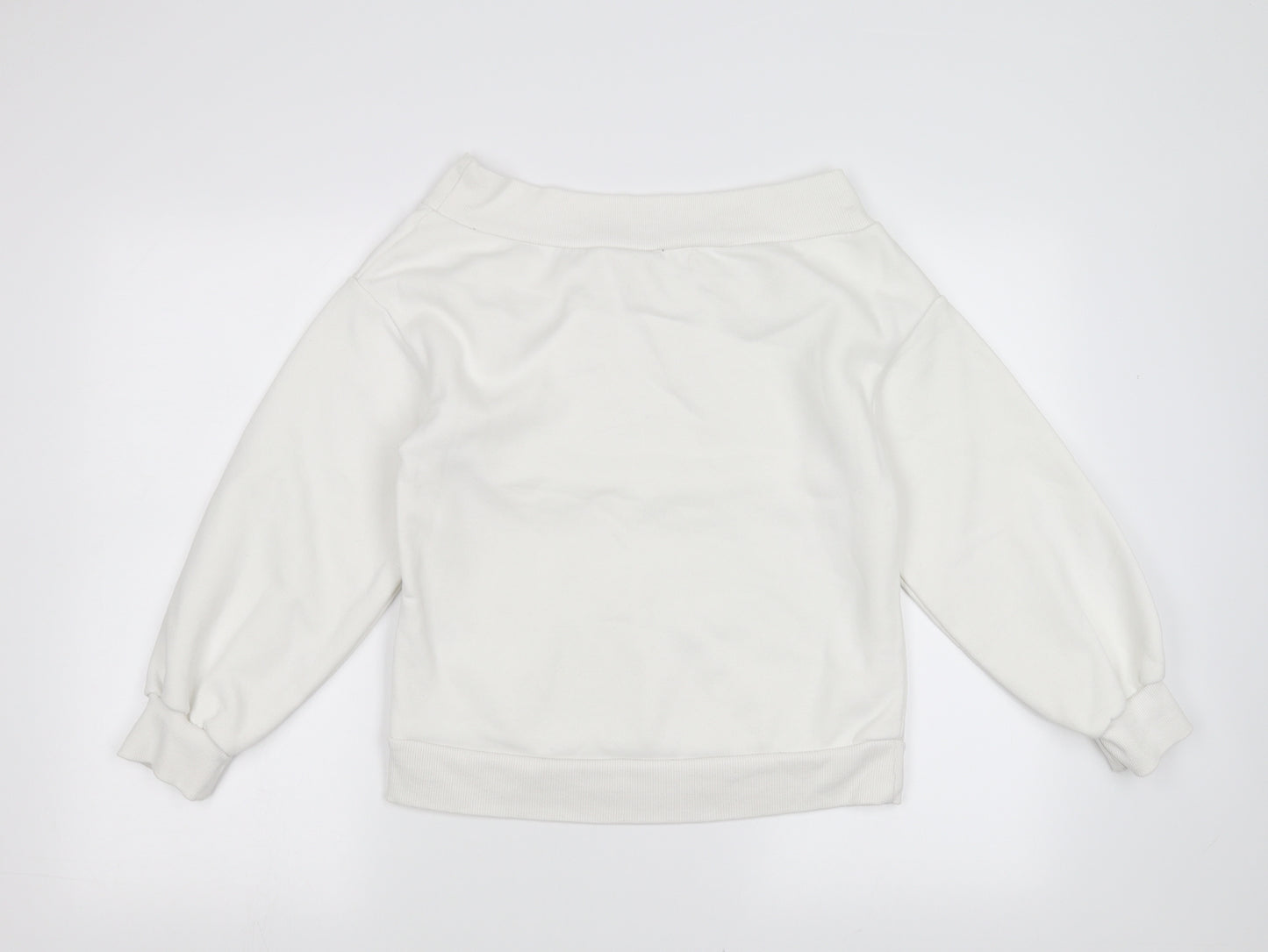 H&M Womens White   Pullover Sweatshirt Size S