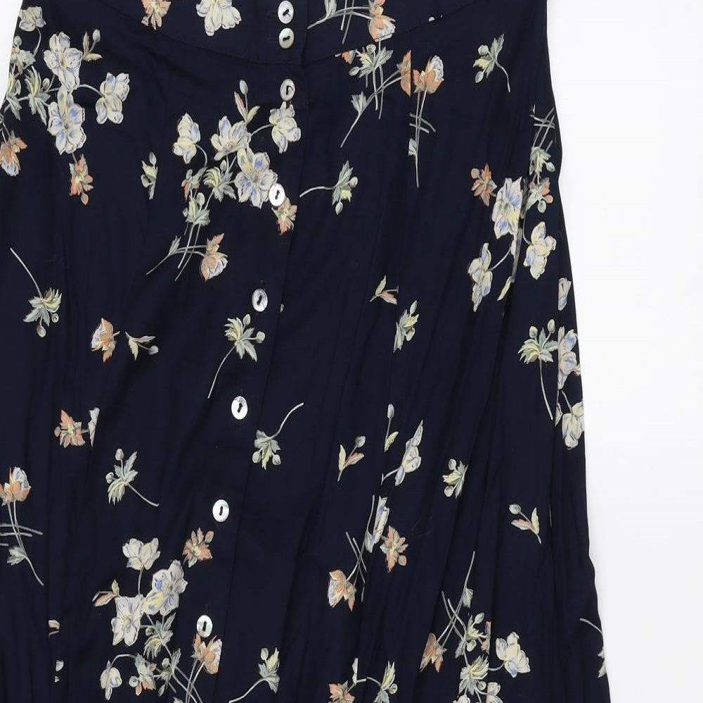 exceptional woman Womens Blue Floral  Maxi Skirt Size 18