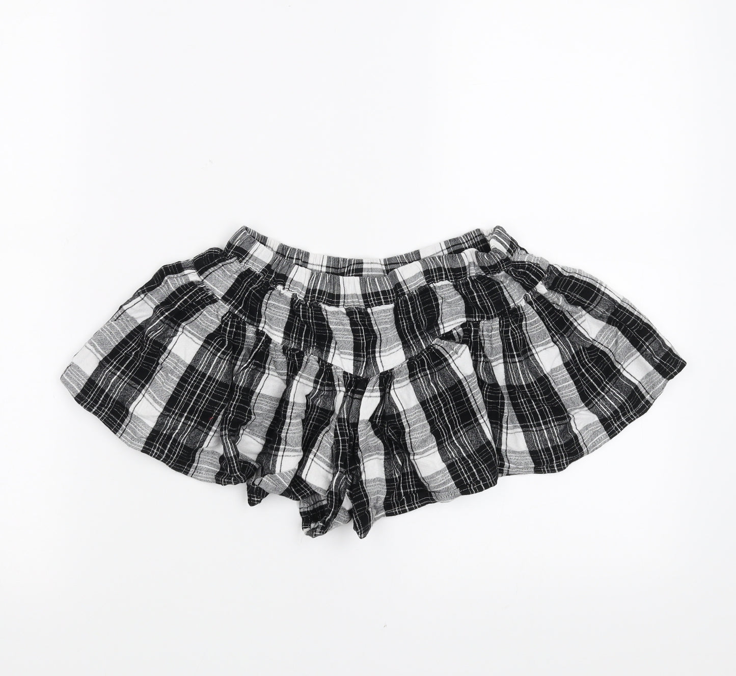 NEXT Girls Black Plaid  Hot Pants Shorts Size 7 Years