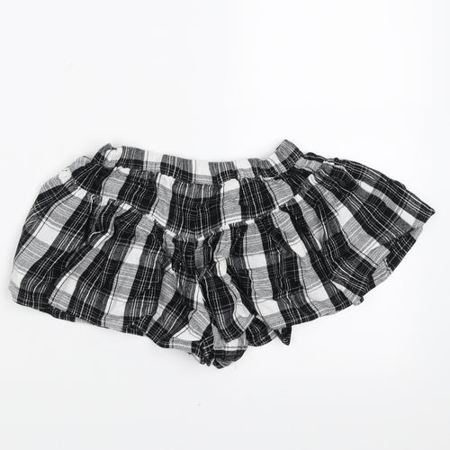 NEXT Girls Black Plaid  Hot Pants Shorts Size 7 Years