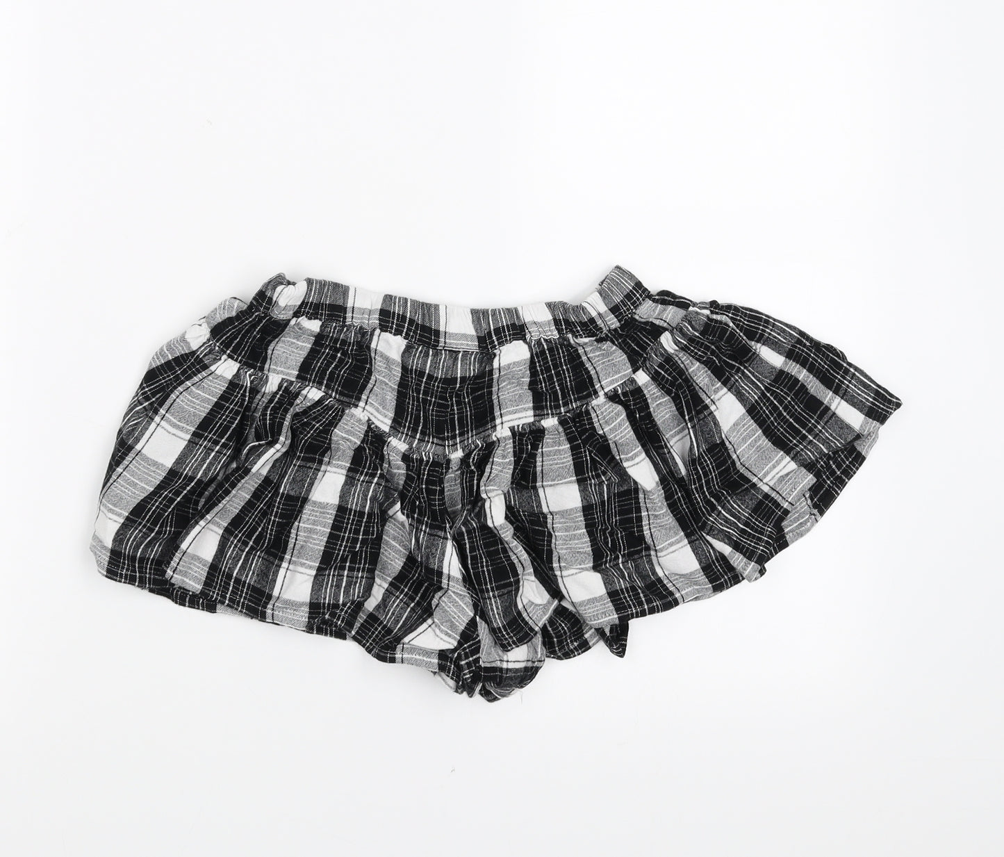 NEXT Girls Black Plaid  Hot Pants Shorts Size 7 Years