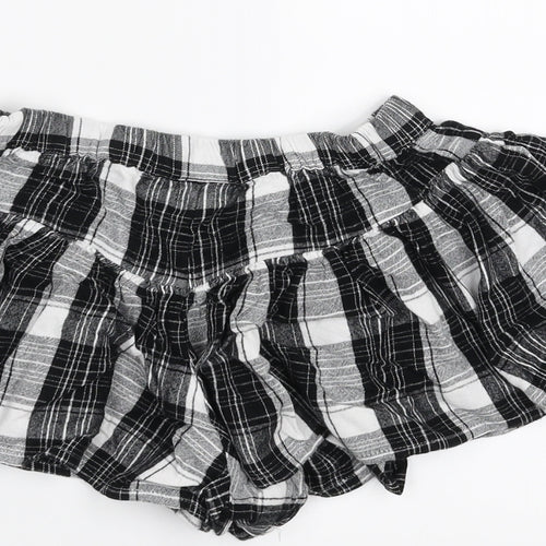 NEXT Girls Black Plaid  Hot Pants Shorts Size 7 Years