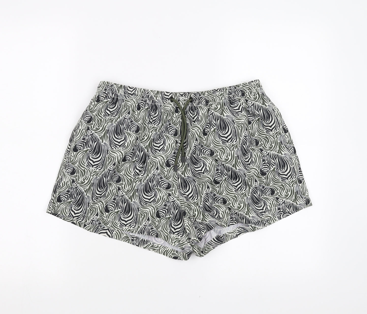 Zara Mens Green Geometric  Bermuda Shorts Size XL - Swim Short