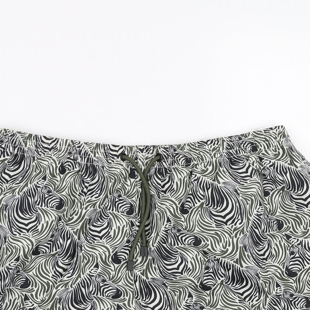 Zara Mens Green Geometric  Bermuda Shorts Size XL - Swim Short