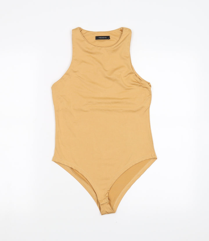 Trendyol Womens Gold   Bodysuit One-Piece Size S