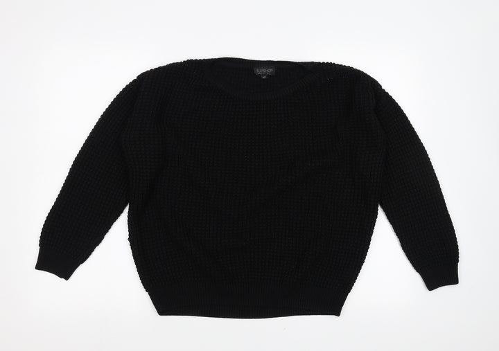 Topshop Womens Black Pullover Jumper Size 8