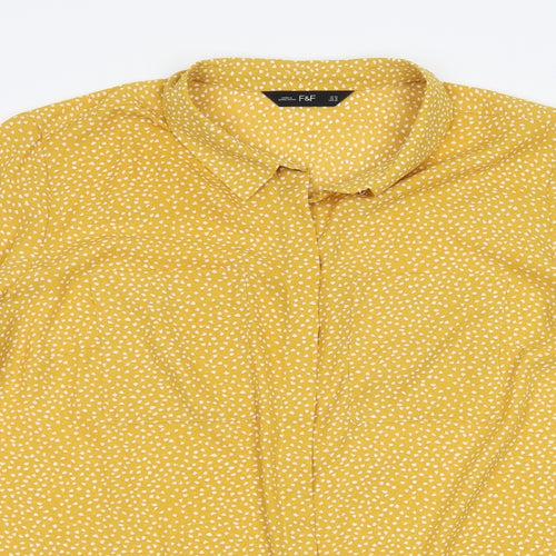 F&F Womens Yellow Geometric  Basic Blouse Size 20