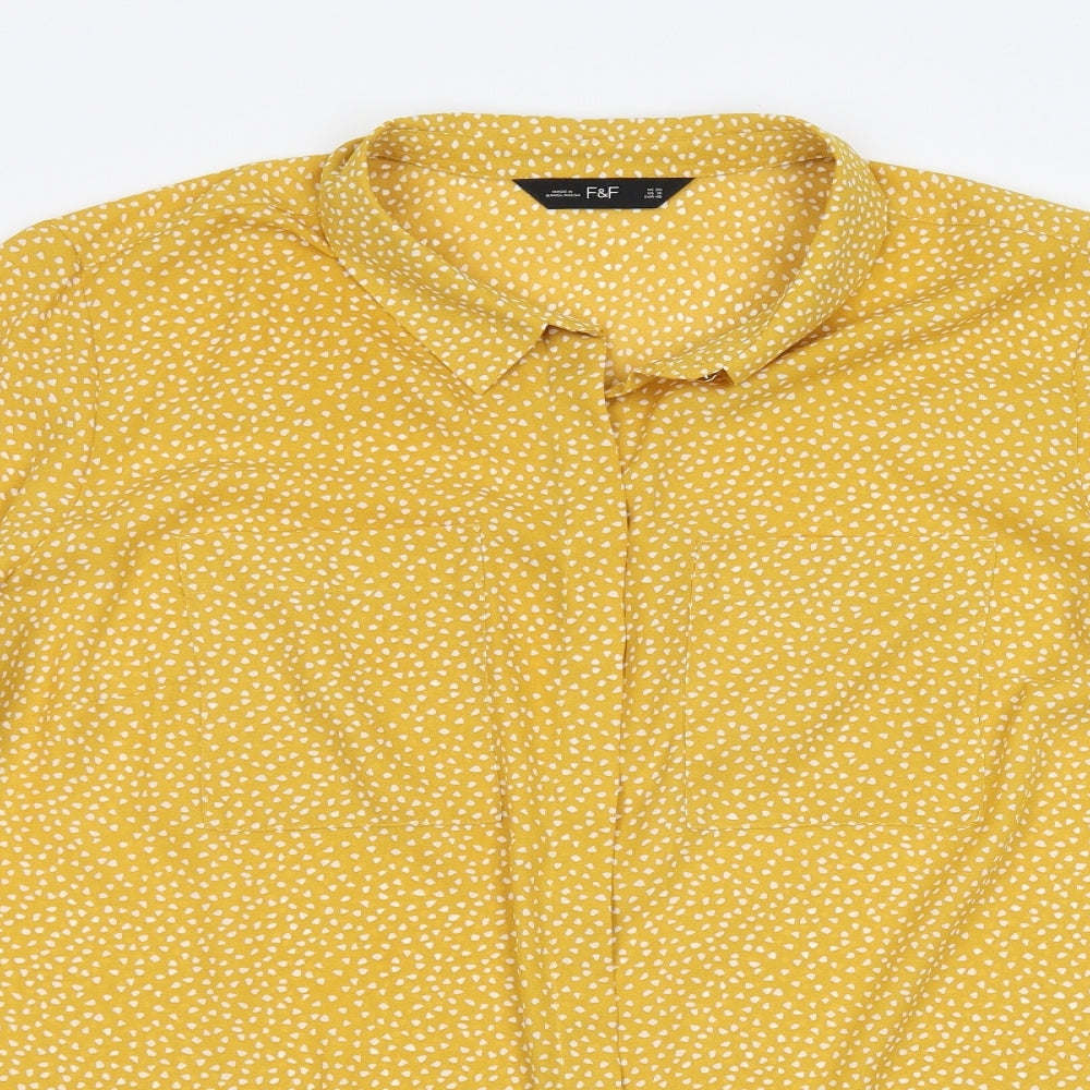 F&F Womens Yellow Geometric  Basic Blouse Size 20