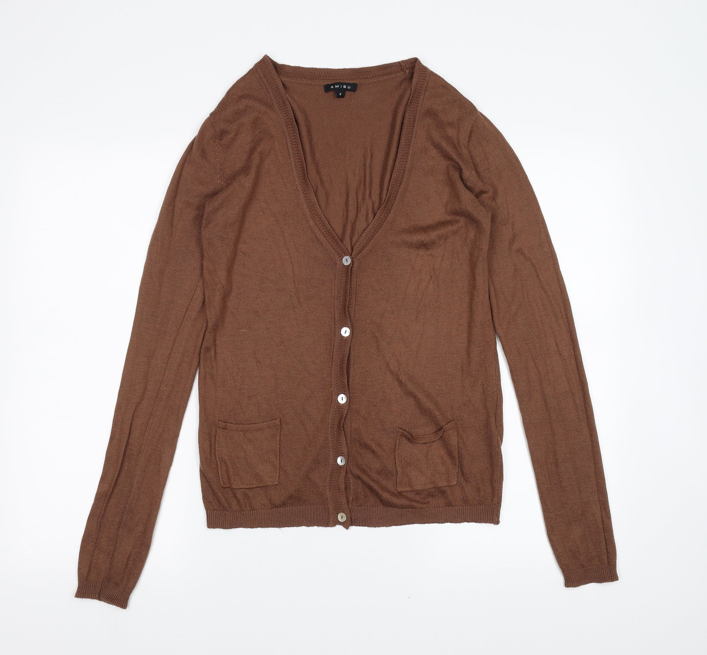 Amisu Womens Brown   Cardigan Jumper Size S