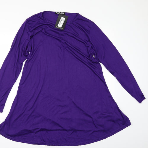 Be Jealous Womens Purple   T-Shirt Dress  Size 26