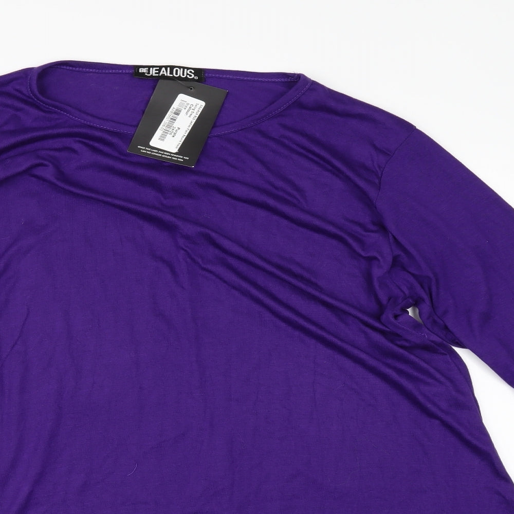 Be Jealous Womens Purple   T-Shirt Dress  Size 26