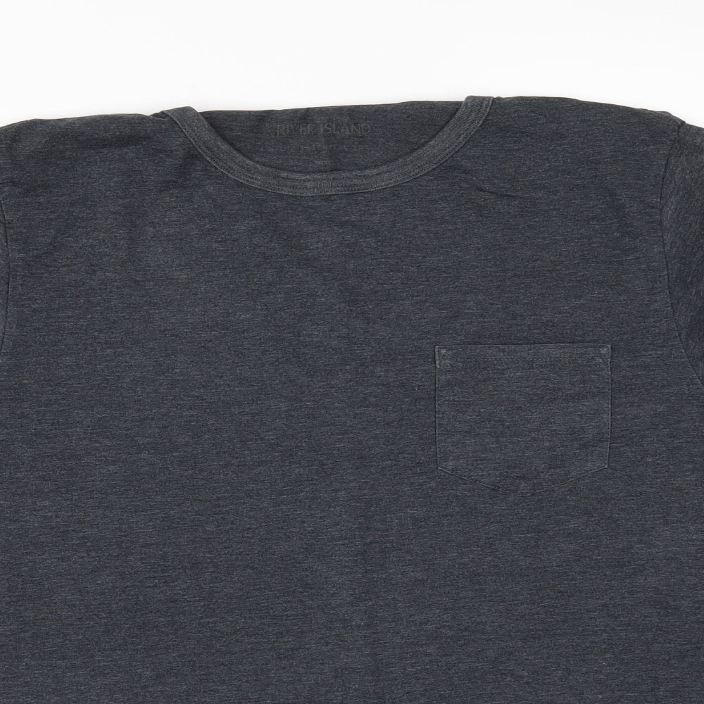 River Island Mens Grey    T-Shirt Size S
