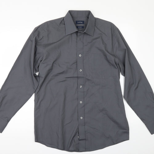 Marks and Spencer Mens Grey    Button-Up Size 15