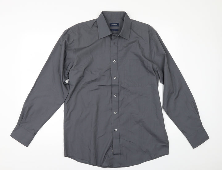 Marks and Spencer Mens Grey    Button-Up Size 15
