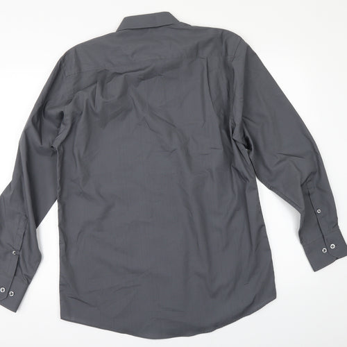Marks and Spencer Mens Grey    Button-Up Size 15